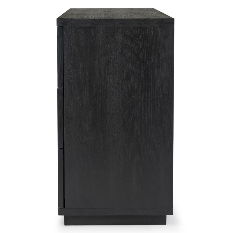 Deziree Wood 6 Drawer Dresser, Black