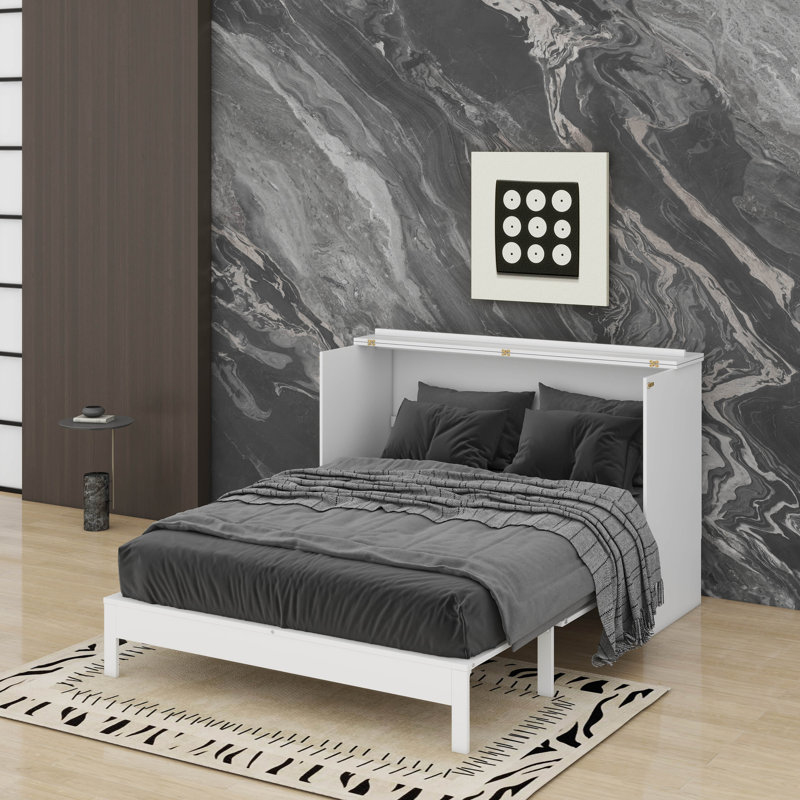 Lit escamotable avec tiroirs Murphy, Full / Double, White
