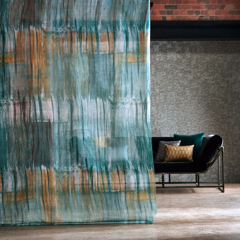 Yuti Fabric, Emerald/Saffron/Ston