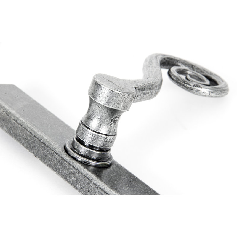 Monkeytail Lock Left Hand Door Handle, Left, Pewter Patina