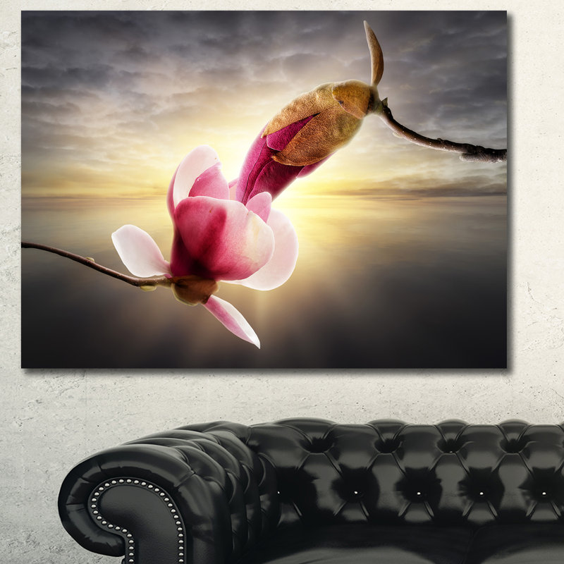 « belle magnolia florals », reproduction de photo sur toile tendue, H 30 po x l 40 po x P 1 po