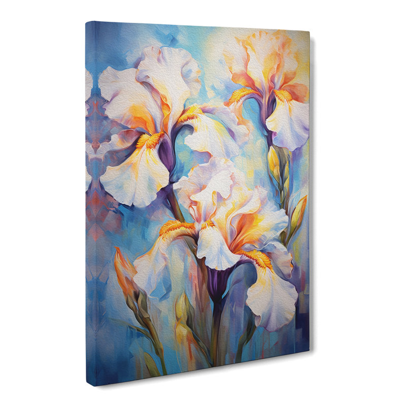 Iris Flower Impressionism No.4 - Wrapped Canvas, 60cm H x 40cm W x 3cm D
