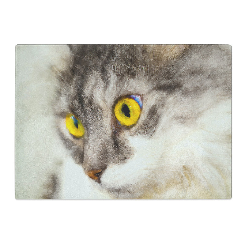 Portrait of a Cat Vol.8 Painting Chopping Board, 0.4cm H x 20cm W x 28.5cm L