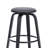 Zeno Mid-Century Modern Swivel Counter or Bar Height Backless Bar Stool in Faux Leather, Wood-63322037-63322035