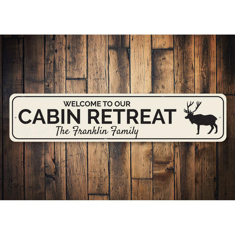 Enseigne en aluminium Cabin Retreat, H 6 po x l 24 po x P 0,063 po