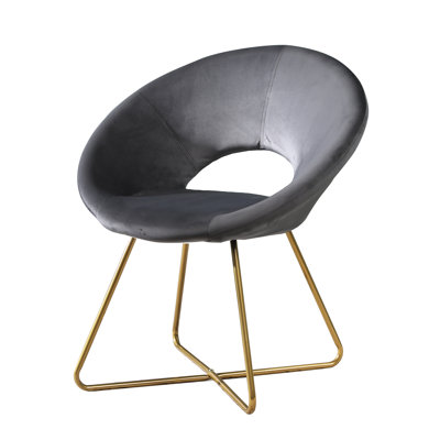 Chair With Luxurious Velvet And Gold Tone Base - Add Glamorous Touch To Home Elegant Silky Upholstered Firm Beautify Your Space