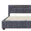 Velvet Ottoman Bed, Smart RGB LED Headboard With Vertical Tufting, European Double (140X200cm) & King (160X200cm) , Grey-1037990663
