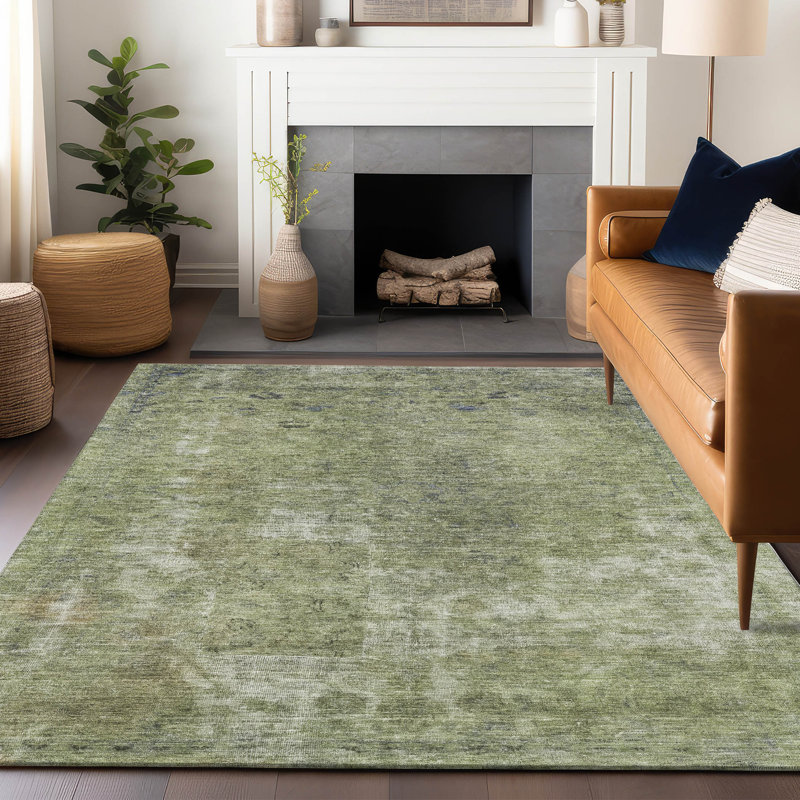 Tapis intérieur / extérieur lavable à la machine Claudian ACN1629, Rectangle 10 pi x 14 pi