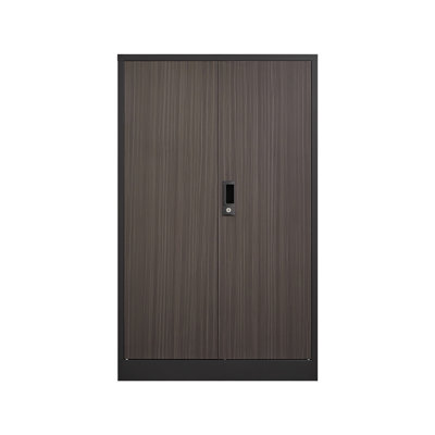 Metal Folding Filing Cabinet With Exquisite Locks, Adjustable Height Dividers, Black, Easy Assembly, Spring Loaded Door Black Locking Doors, Ideal For Office Use, And Locks