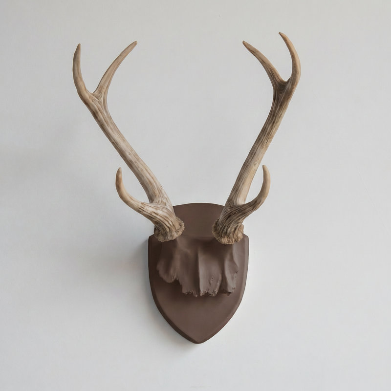 Décoration murale faux bois de cerf, Espresso / Naturel