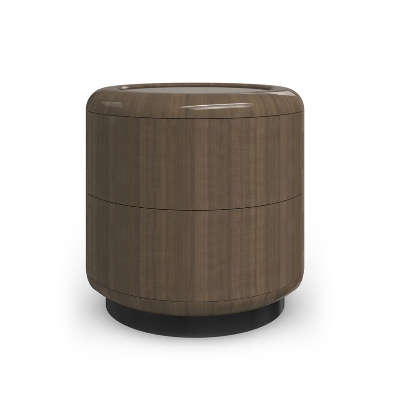 Gelee Round Accent Table - Apatite, Brown Top/Black Base