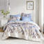 Literie pleine fleur bleue, édredon avec 2 taies décoratives, draps, drap-housse de meilleure couverture et rembourrage, 85,07 po de profondeur, lavable en machine