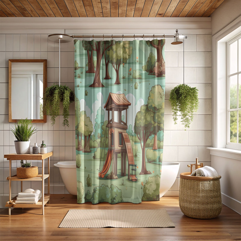 Fun Zone - Rideau de douche Premium, H 74 po x l 71 po