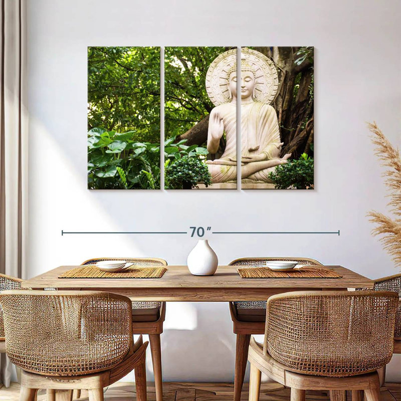 Statue de Bouddha Adella dans les bois, H 36 po x l 57 po