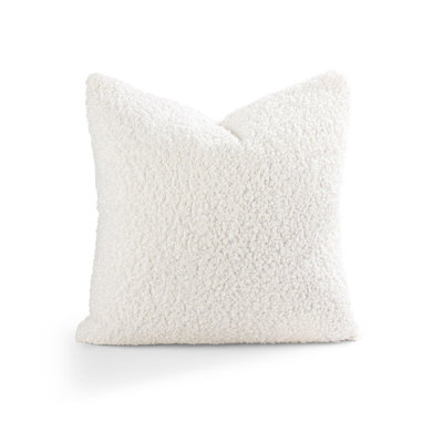 Austin Horn Classics Luxury Boucle Fabric Pillow Feather Down Insert Set Of 2 White
