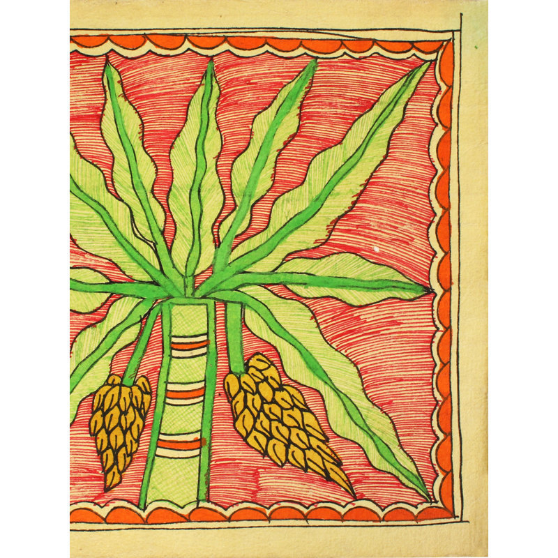 Bananier radiant | Peinture Madhubani | Papier fait à la main