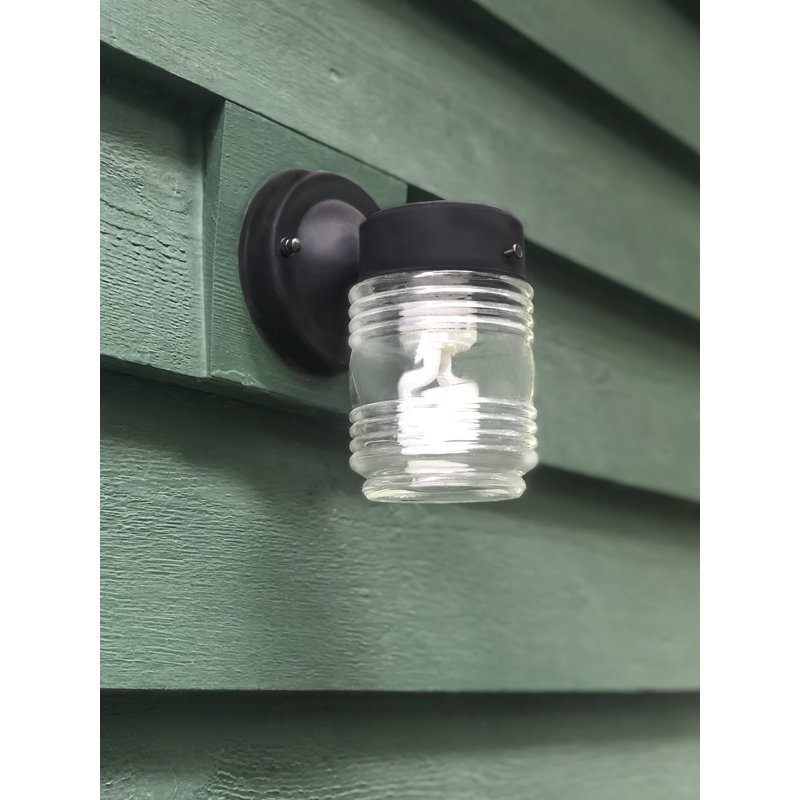 Lanterne murale d'extérieur à DEL intégrée H 7,38 "Greta, Noir, noir, noir, noir