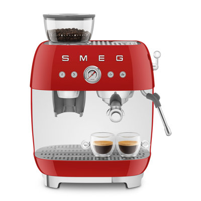 SMEG 50's Retro Style Semi-Automatic Espresso Coffee Machine with Grinder