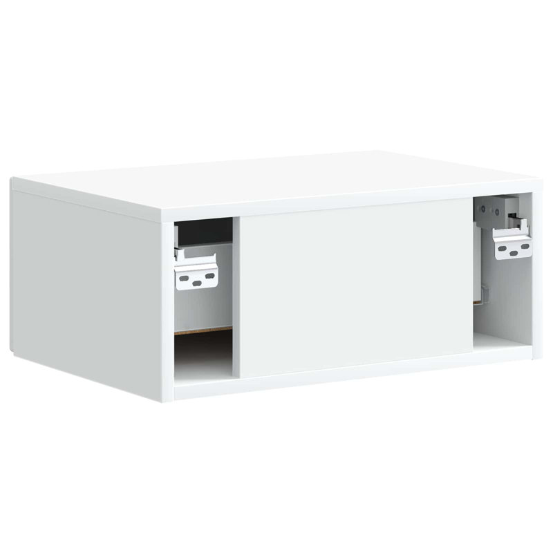 49cm W Manufactured Wood Bedside Table, White