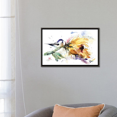 Mésange et tournesol par Dean Crouser, reproduction d’art