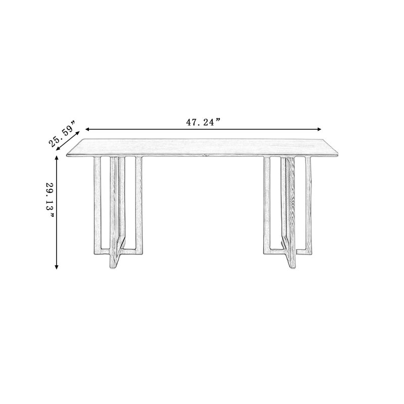 Table de salle à manger Modern Modern, H 29,13 po x L 47,24 po x l 25,59 po