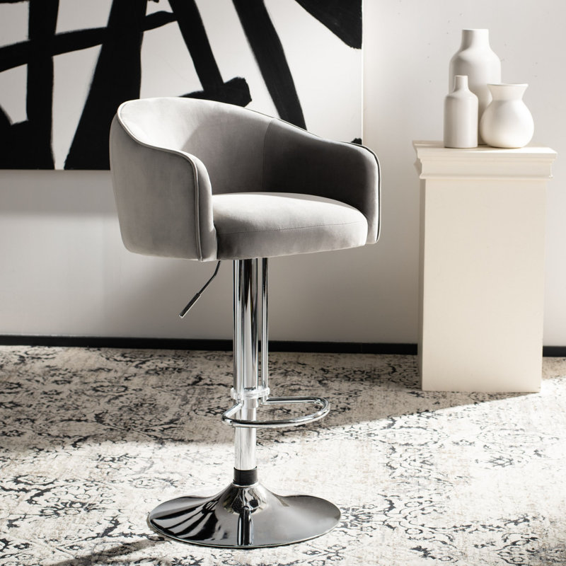 Tabouret de bar à hauteur réglable Plano, Gris clair
