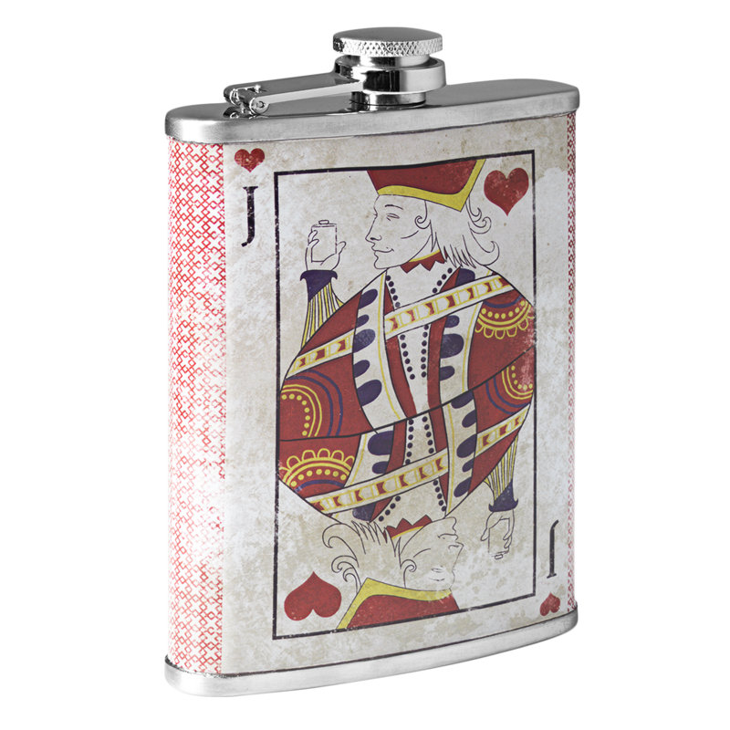 Flasque en acier inoxydable Jack of Hearts