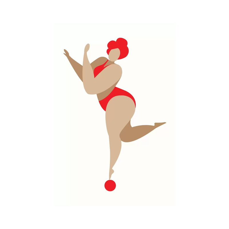 Dancing Queen - Red by Kubistika - Print on Canvas, 66.04cm H x 45.72cm W x 3.81cm D, Wrapped Canvas
