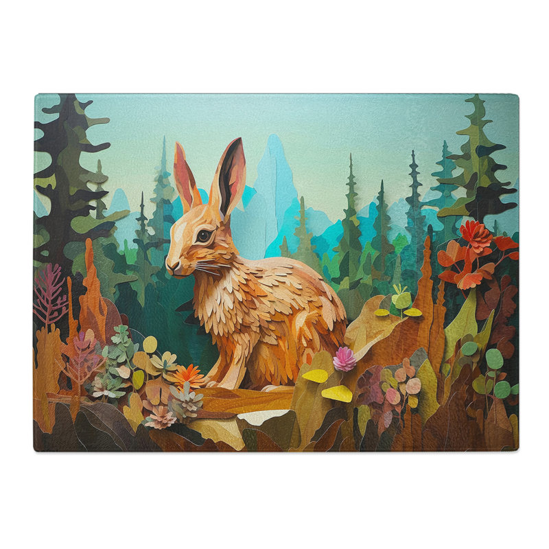 Rabbit Hard Edge  Glass Chopping Board