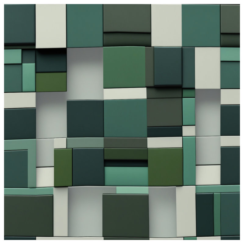 Tapis de bain Green Geometric Blocks, 24in W x 17in L
