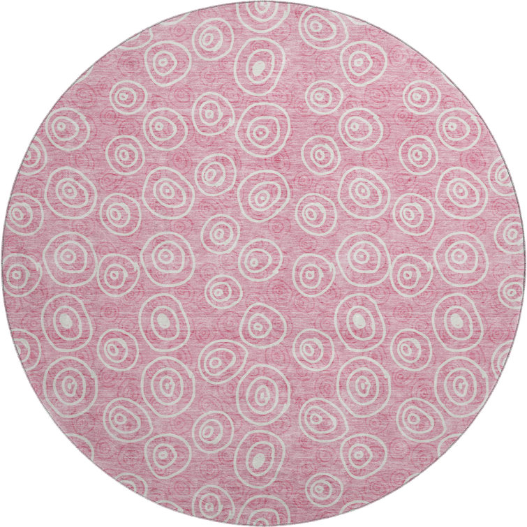 Premium Machine Washable Prisco Pink Rug