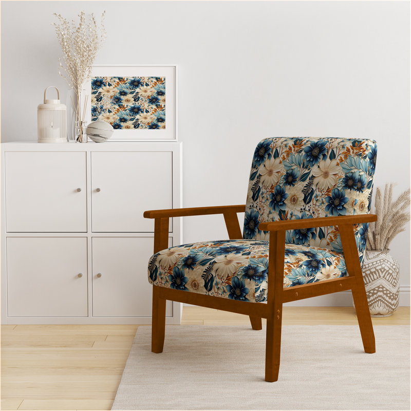 Fauteuil Naiana, Accoudoirs carrés bruns
