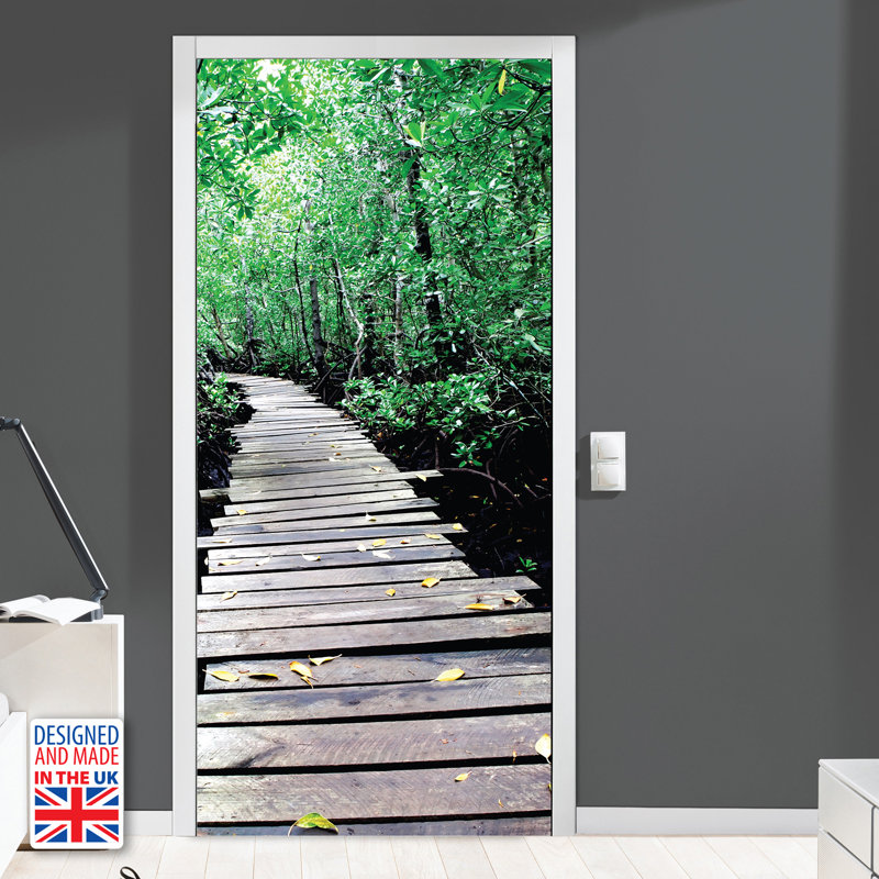Wooden Path Door Wall Mural