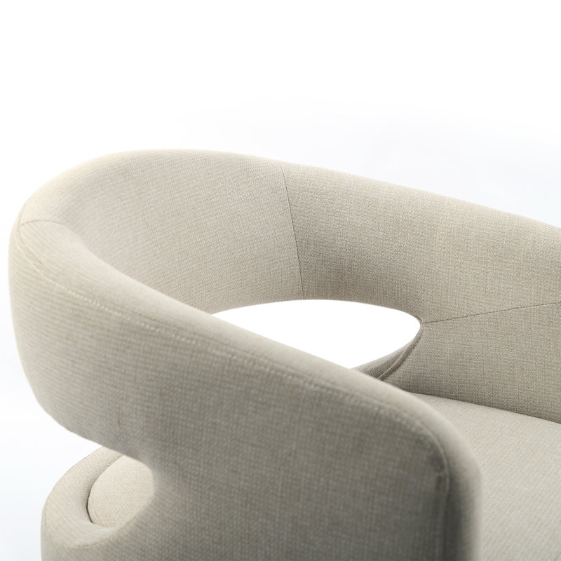 Chaise rembourrée avec roulettes cachées, Beige