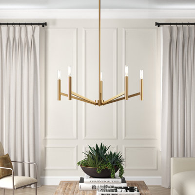 5 - Light Steel Dimmable Chandelier