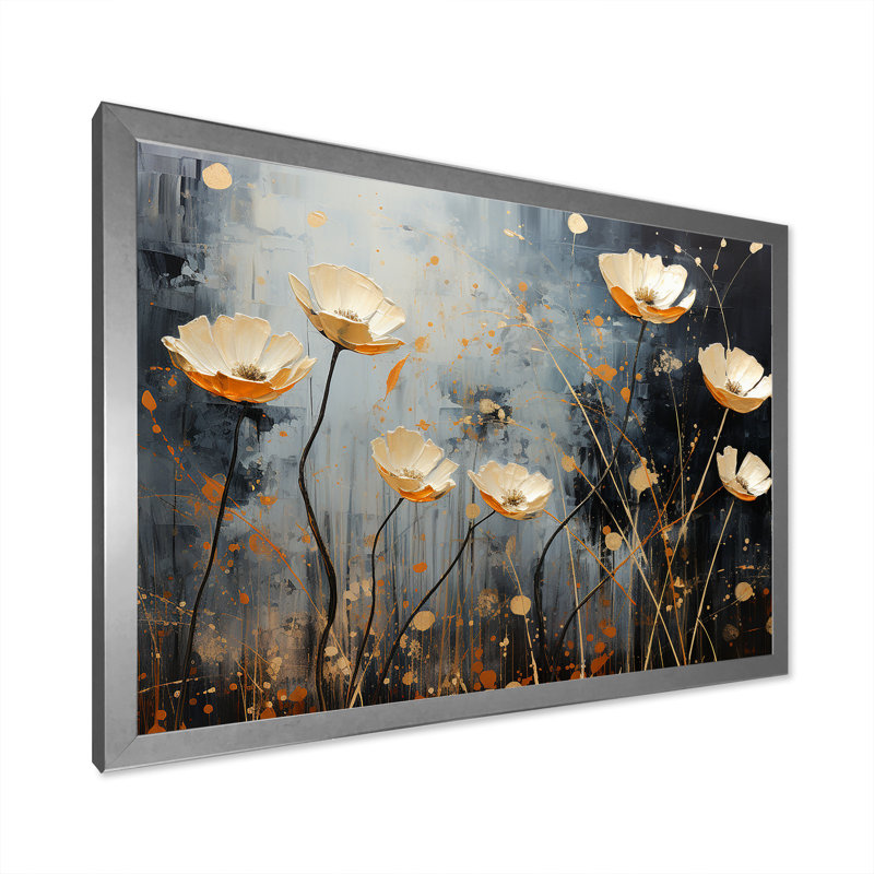 Gilded Garden Blooming Meadows I, H 34 po x l 44 po x P 1,5 po, Cadre simple argenté