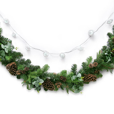 6' Garland Pre-Lit with 10 Warm/Clear Lights