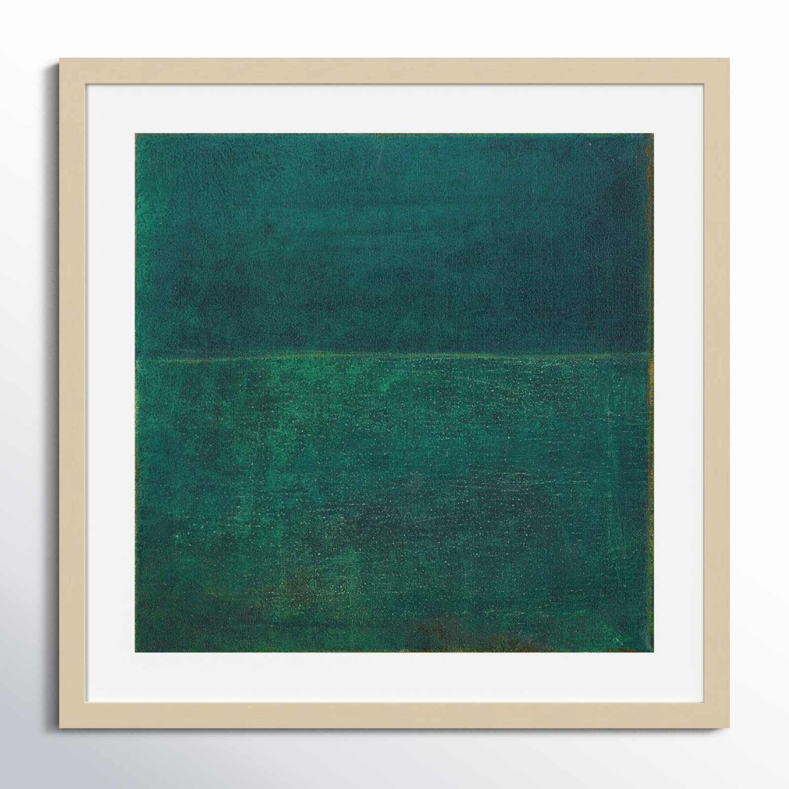 Green Zen I by Jodi Fuchs, 25.12" H x 25.12" W x 0.88" D, Brown Framed Paper