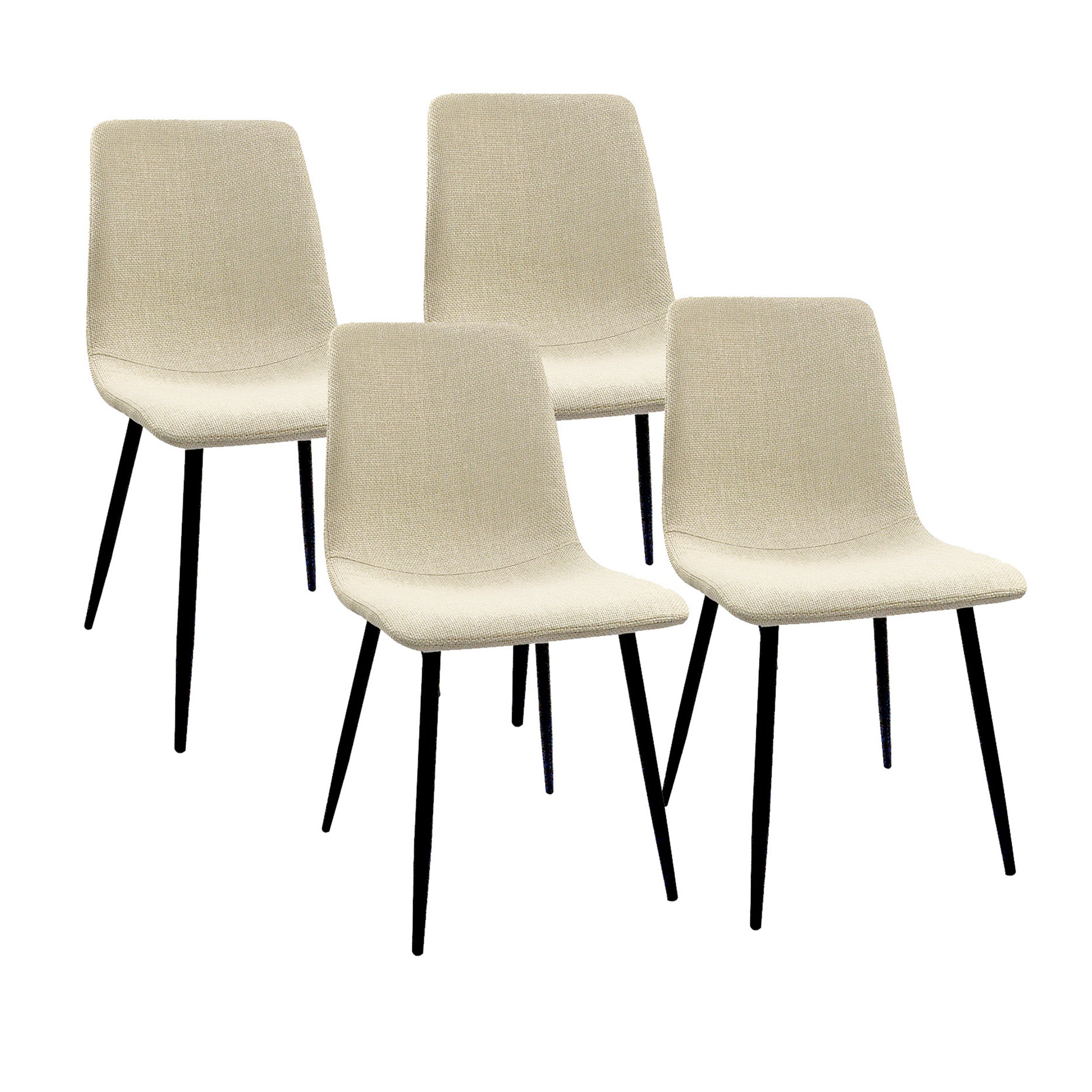 George Oliver Rameriz Linen Upholstered Metal Side Chair | Wayfair