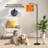 Arc Floor Lamp Vivid orange liquid geometric atomic style seamless for wrap Floor Lamps with Remote LED Lights Adjustable Lamp Shades Tall Standing Lamps for Reading Office Living Room