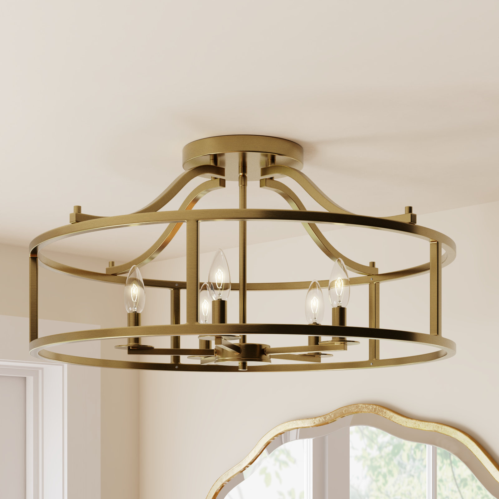 Maris 5-Light Ceiling Light, Brass