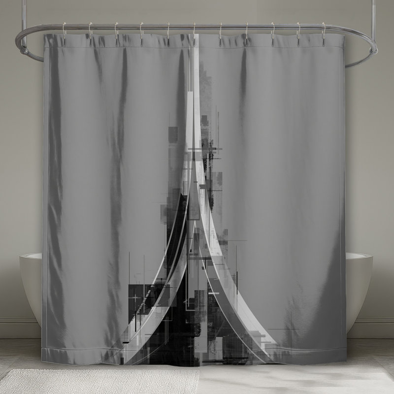 Rideaux de douche à structure abstraite très longs, L 70 po x H 84 po