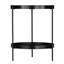 Table de bout ronde 24 "en bois manufacturé et fer noir avec tablette