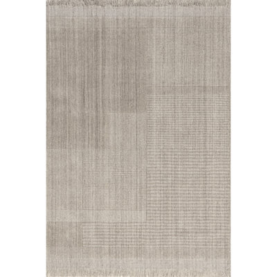Tapis en laine mélangée à franges Seriah