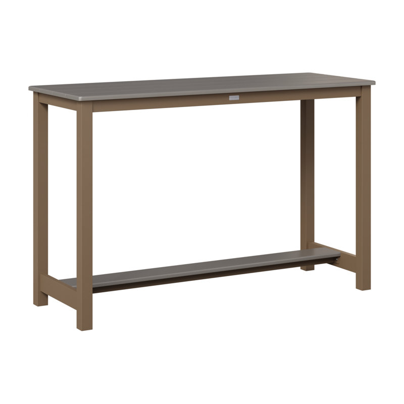 Table de bar Berlin Gardens, H 38,5 po x l 60 po x P 22 po, Argile, Acier inoxydable martelé