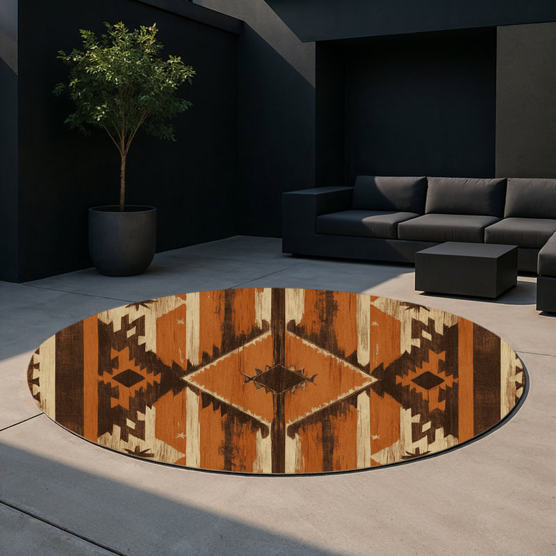 Tapis intérieur et extérieur Sunset Embers, Round 5'