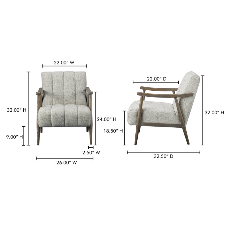 Cabragh Textured Upholstery Armchair, Beige Polyester Blend