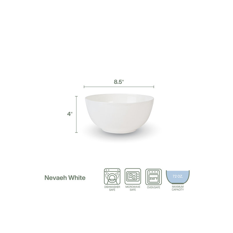 Fitz And Floyd Nevaeh White Deep Serving Bowl, 72-Oz