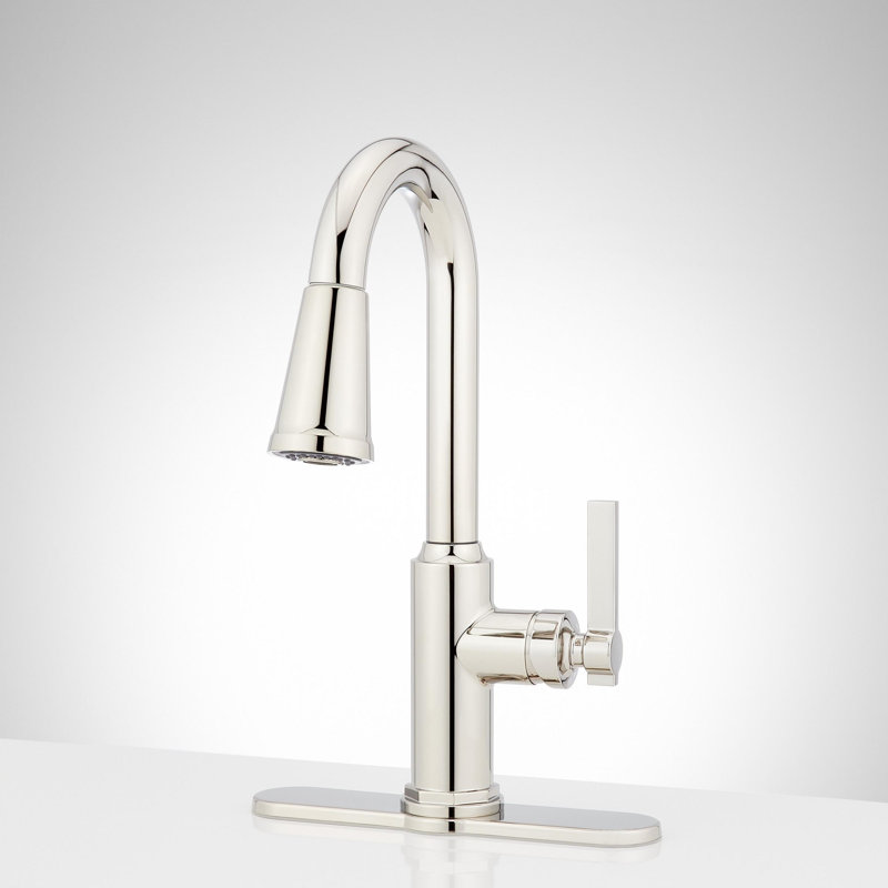 Greyfield Single Hole Pull Down Bar Faucet, Polished Nickel