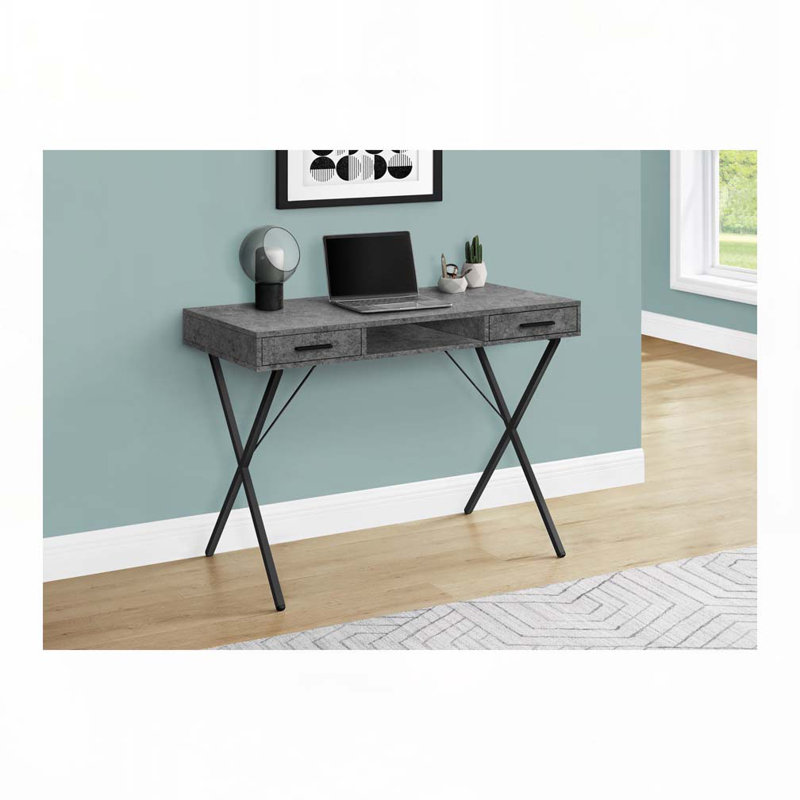 Bureau d'ordinateur à domicile avec tiroir, Gris foncé